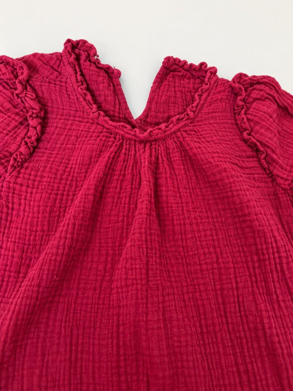 XiRENA Mia Dress Tagged XS Oversized Berry Cotton Gauze Ruffle Tiered Oversized - Picture 9 of 9
